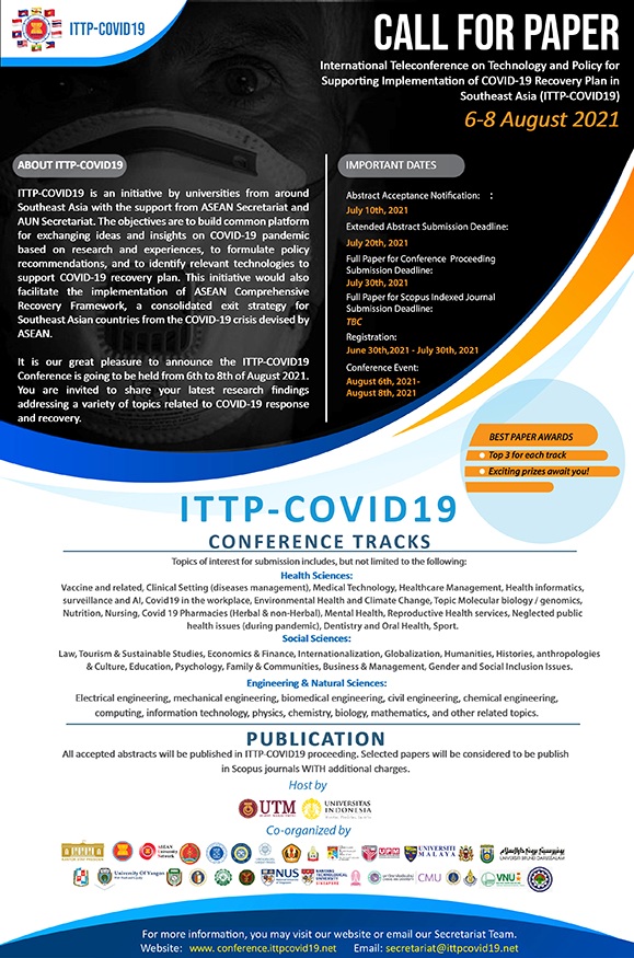 International Teleconference on Technology and Policy  for Supporting Implementation of COVID-19 Recovery Plan in Southeast Asia.